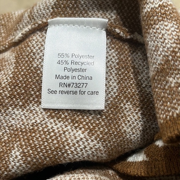 NINE WEST Chic Brown and White ANIMAL PRINT Button-Up Cardigan, MOB WIFE, SIZE L - Picture 7 of 7